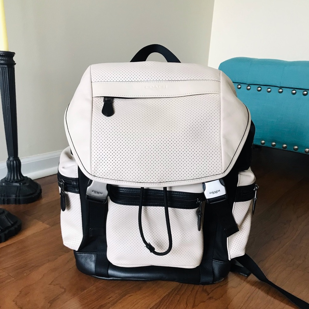 Coach Trek Leather Drawstring Multi Purpose Backpack - Picture 16 of 16